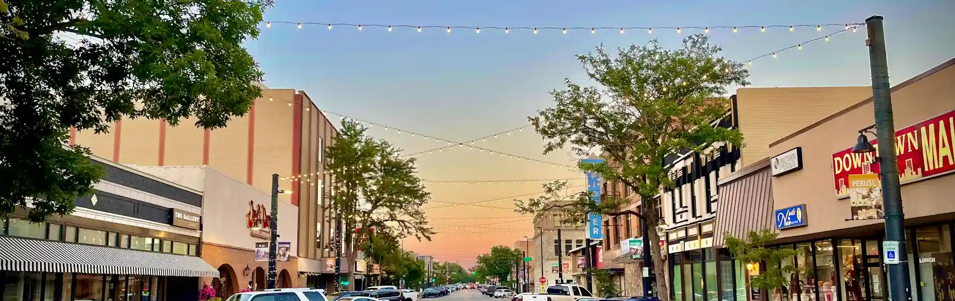 Neon color image of a band playing and people singing along